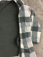 Ellen Reyes Women's Fleece Jacket Buffalo Plaid Shawl Collar Buckle Coat Size S