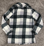 Ellen Reyes Women's Fleece Jacket Buffalo Plaid Shawl Collar Buckle Coat Size S