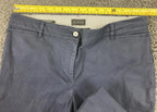 Talbots Perfect Crop Pant Women’s 10 Navy Cotton Stretch Button Hem Tabs