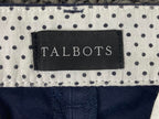 Talbots Perfect Crop Pant Women’s 10 Navy Cotton Stretch Button Hem Tabs