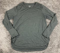 Athleta Uptempo Top Grey Heathered Long Sleeve Thumbhole Yoga Workout Shirt XL