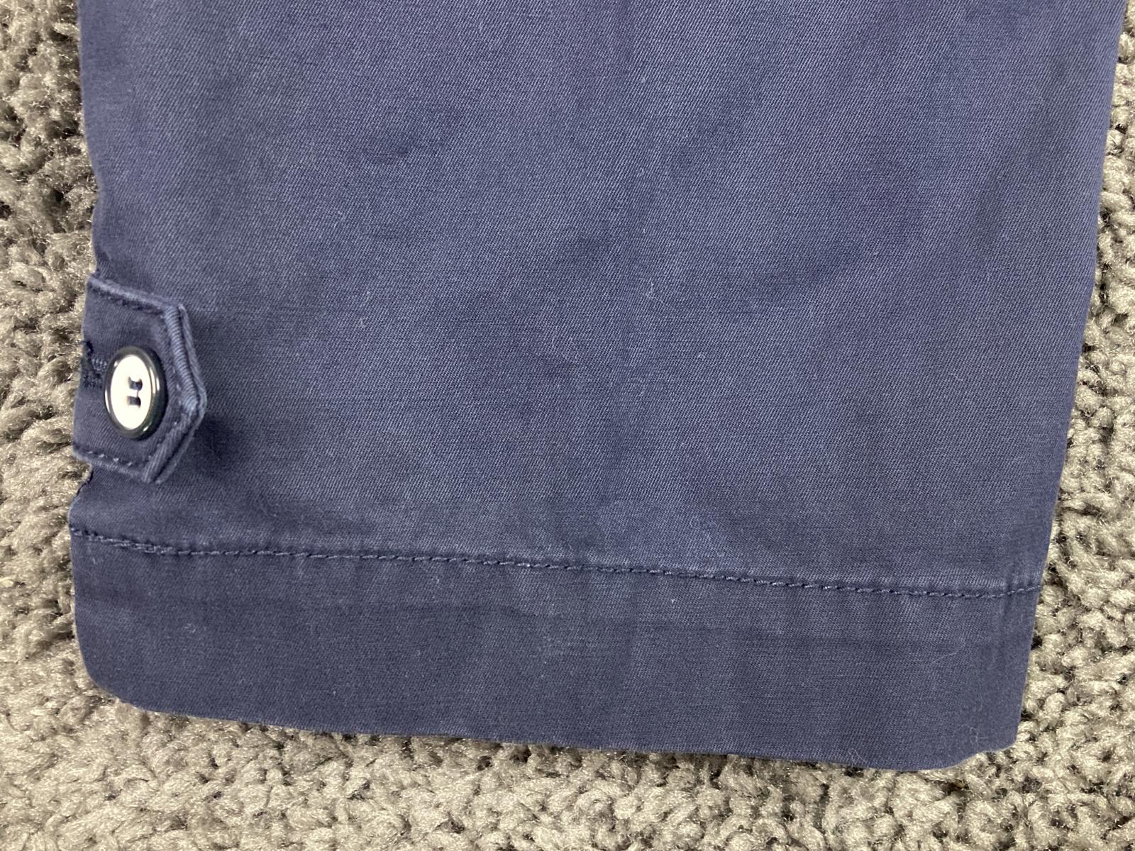 Talbots Perfect Crop Pant Women’s 10 Navy Cotton Stretch Button Hem Tabs