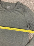 Athleta Uptempo Top Grey Heathered Long Sleeve Thumbhole Yoga Workout Shirt XL