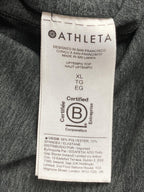 Athleta Uptempo Top Grey Heathered Long Sleeve Thumbhole Yoga Workout Shirt XL