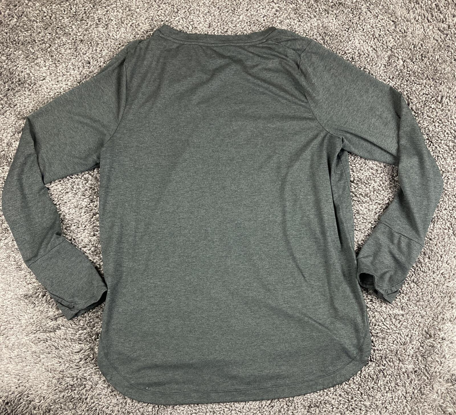 Athleta Uptempo Top Grey Heathered Long Sleeve Thumbhole Yoga Workout Shirt XL