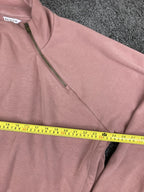Athleta Cozy Karma Asymmetrical Pullover Pink 1/4 Zip Sweatshirt Thumbhole Sz 3X