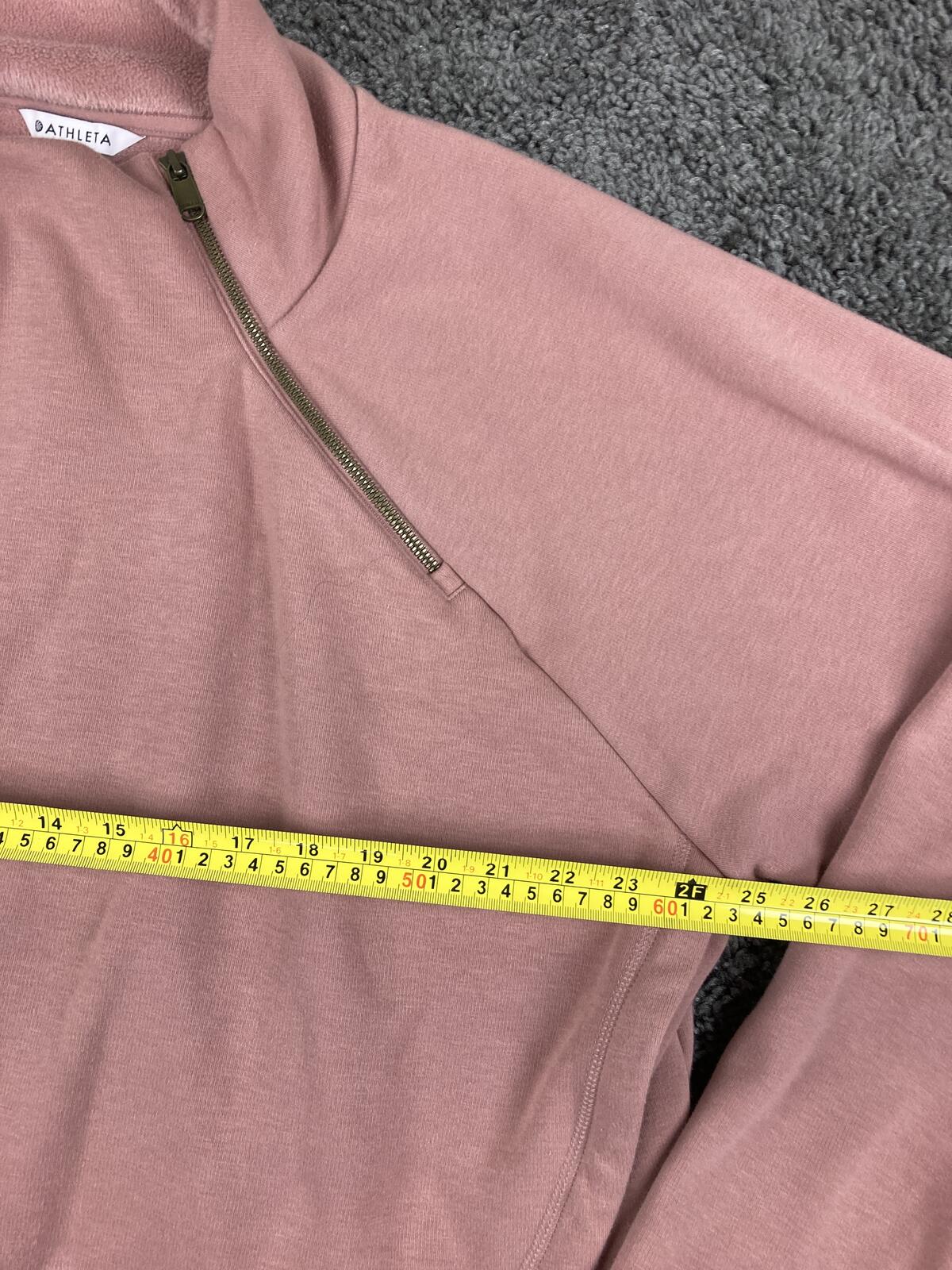 Athleta Cozy Karma Asymmetrical Pullover Pink 1/4 Zip Sweatshirt Thumbhole Sz 3X