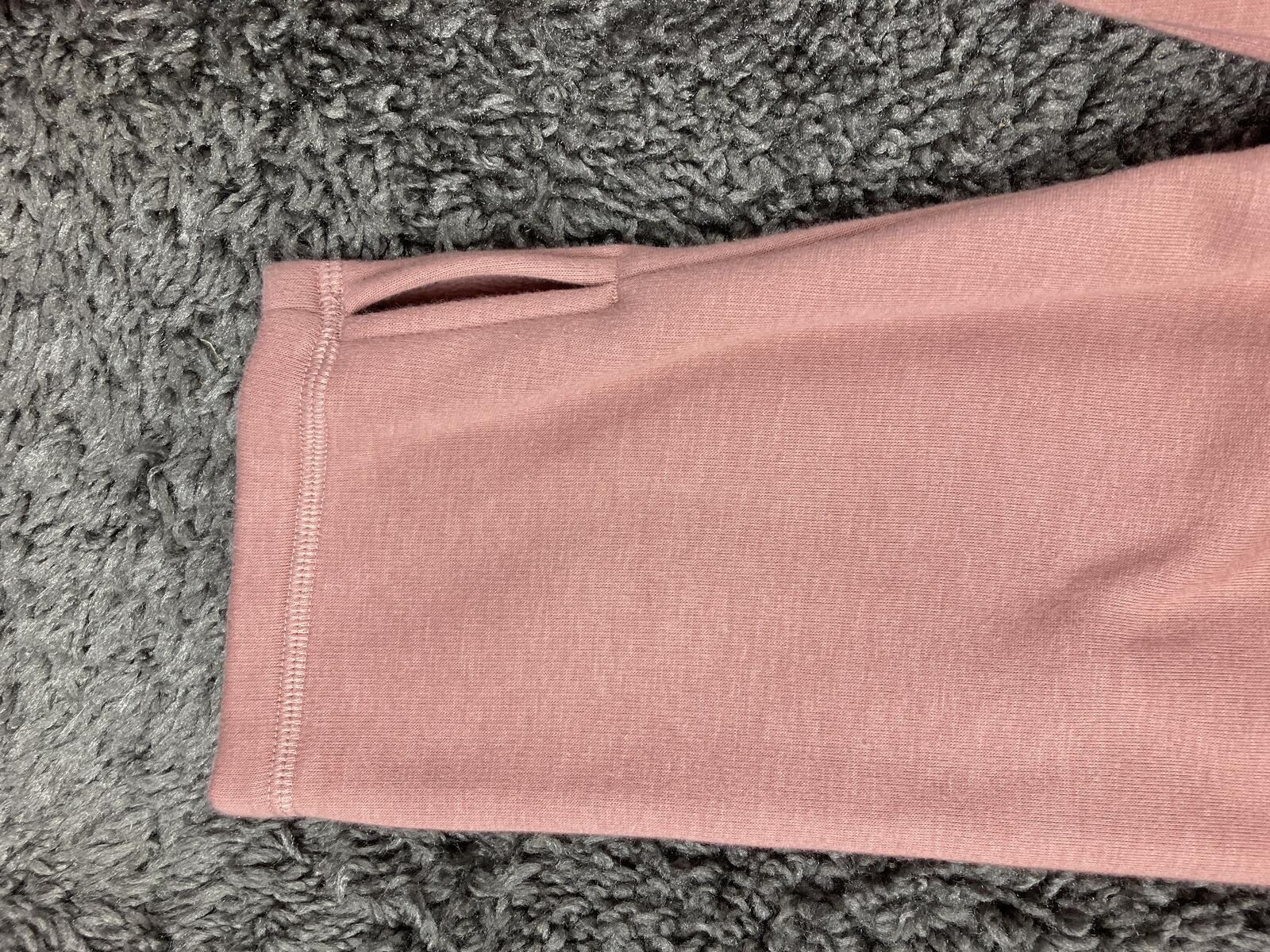 Athleta Cozy Karma Asymmetrical Pullover Pink 1/4 Zip Sweatshirt Thumbhole Sz 3X