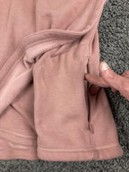 Athleta Cozy Karma Asymmetrical Pullover Pink 1/4 Zip Sweatshirt Thumbhole Sz 3X