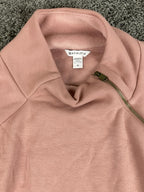 Athleta Cozy Karma Asymmetrical Pullover Pink 1/4 Zip Sweatshirt Thumbhole Sz 3X