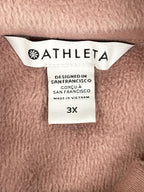 Athleta Cozy Karma Asymmetrical Pullover Pink 1/4 Zip Sweatshirt Thumbhole Sz 3X