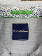 Tommy Bahama Mens Long Sleeve Button Front Shirt Size XL Blue White Stripe