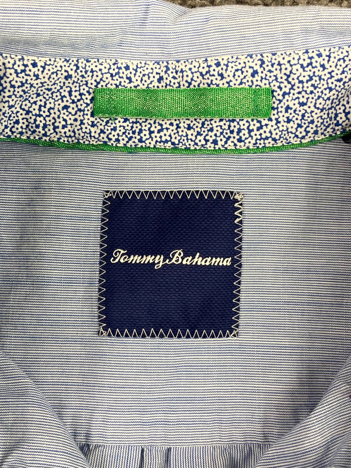 Tommy Bahama Mens Long Sleeve Button Front Shirt Size XL Blue White Stripe
