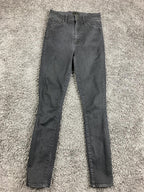 MOTHER The Swooner Ankle Jeans Black High Rise Skinny Stretch Denim USA Made 25