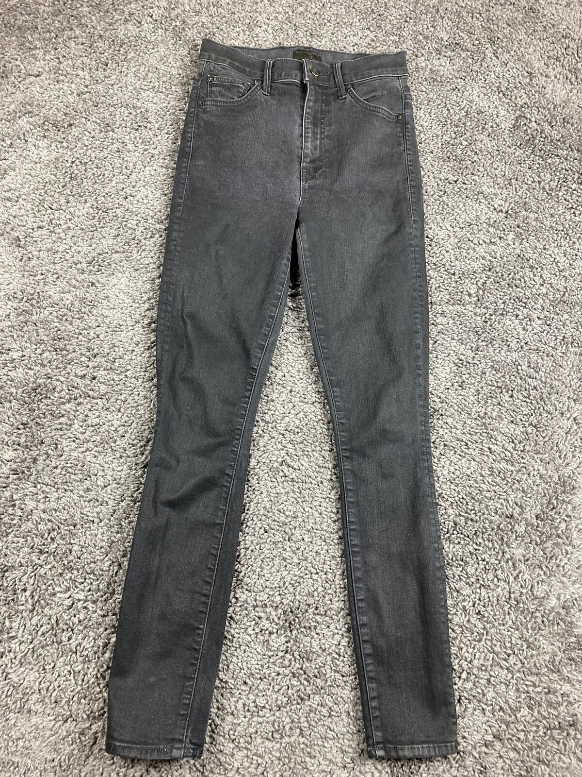 MOTHER The Swooner Ankle Jeans Black High Rise Skinny Stretch Denim USA Made 25