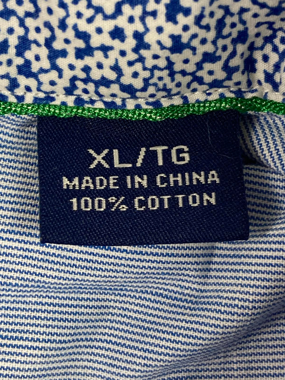Tommy Bahama Mens Long Sleeve Button Front Shirt Size XL Blue White Stripe