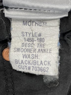 MOTHER The Swooner Ankle Jeans Black High Rise Skinny Stretch Denim USA Made 25