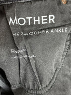 MOTHER The Swooner Ankle Jeans Black High Rise Skinny Stretch Denim USA Made 25