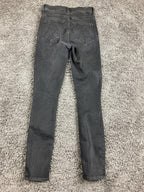 MOTHER The Swooner Ankle Jeans Black High Rise Skinny Stretch Denim USA Made 25