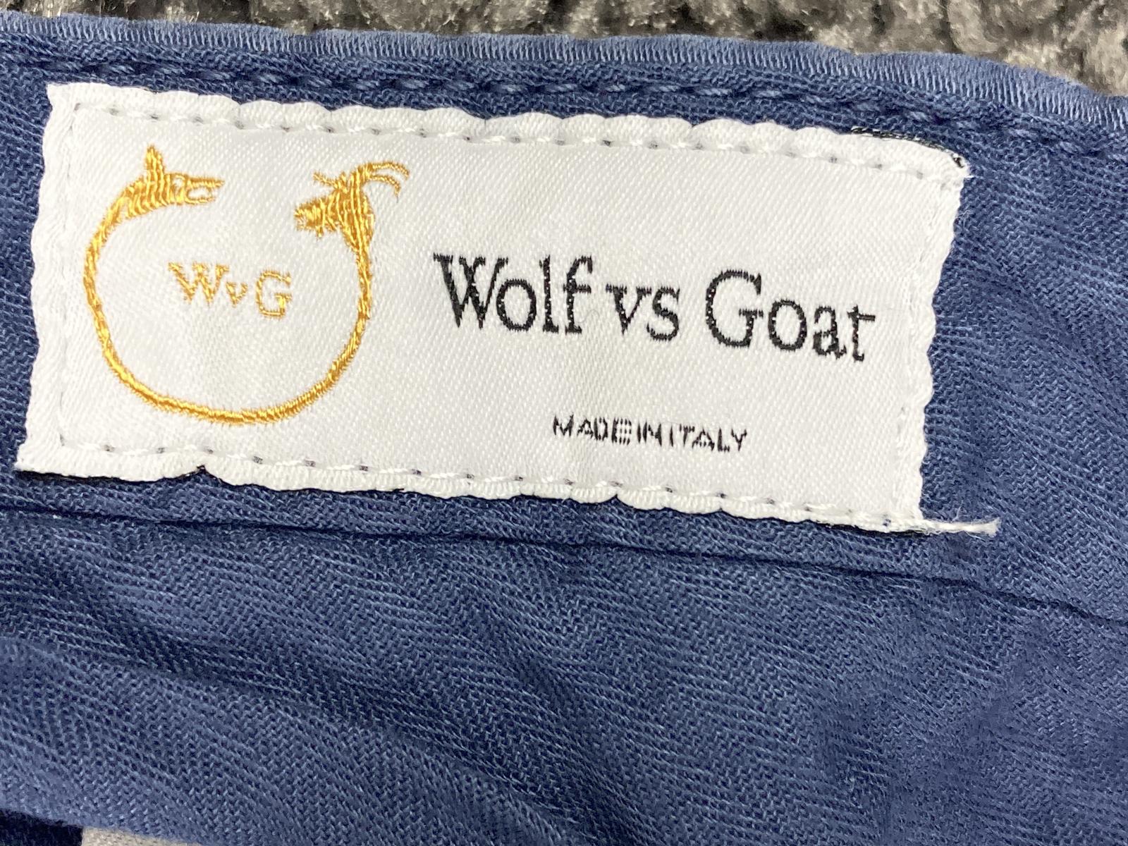 Wolf vs Goat Mens 33x34 Blue Tencel Stretch Chino Pants Made in Italy