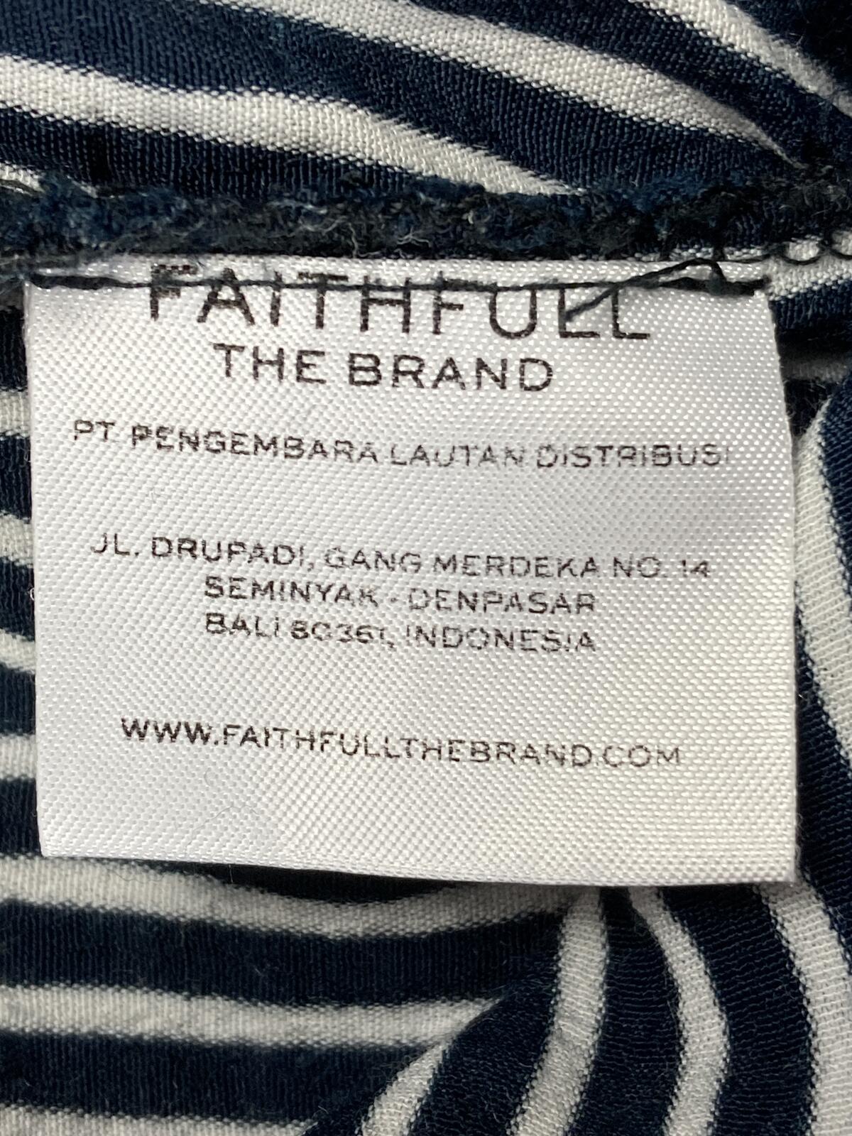 Faithfull The Brand Icaria Dress Women's Navy Maison Stripe Mini Size 2