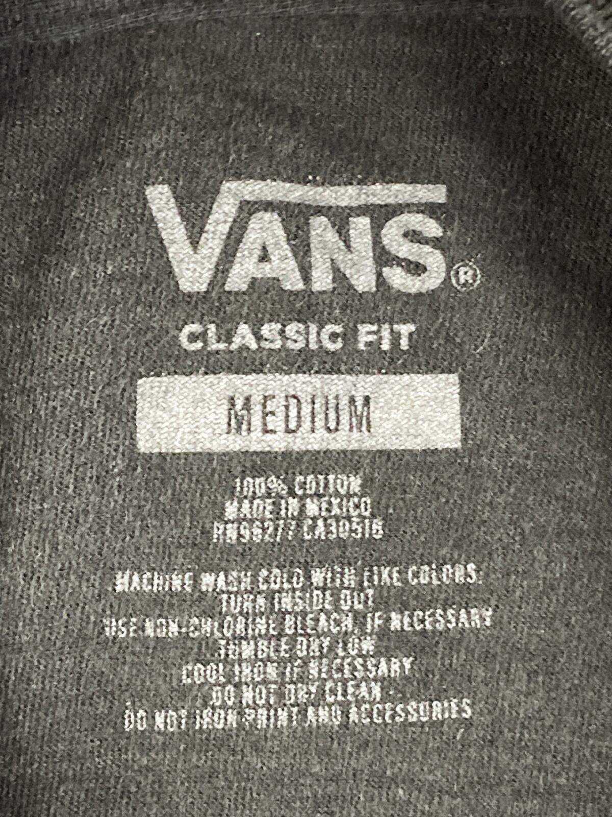 Vans Off The Wall Long Sleeve Shirt Mens Black Gradient Logo Checkerboard Sz M