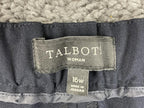 Talbots Woman Hollywood Fit Pants Navy Blue Straight Leg Pull On Stretch Sz 16W