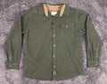 Legendary Whitetails Mens Size LG Shirt Jacket Green Button Up Corduroy Collar