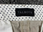 Talbots Perfect Crop Pant Women’s 10 Beige Khaki Button Hem Tabs