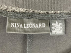 Nina Leonard Black Mesh Stripe Tunic Dress Women's Pockets Short Sleeve Sz L