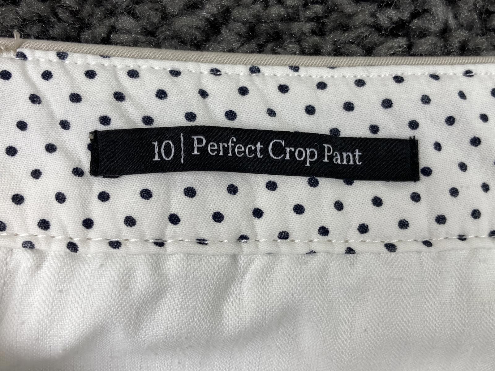 Talbots Perfect Crop Pant Women’s 10 Beige Khaki Button Hem Tabs