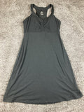 prAna Quinn Dress Black Built In Bra Racerback Ruched Stretch Athleisure Sz L
