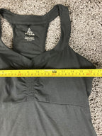prAna Quinn Dress Black Built In Bra Racerback Ruched Stretch Athleisure Sz L