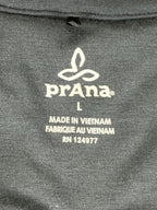 prAna Quinn Dress Black Built In Bra Racerback Ruched Stretch Athleisure Sz L