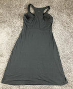 prAna Quinn Dress Black Built In Bra Racerback Ruched Stretch Athleisure Sz L