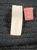 Anthropologie Pilcro Black Textured Cowl Neck Sweater Oversized Ribbed Sz Large