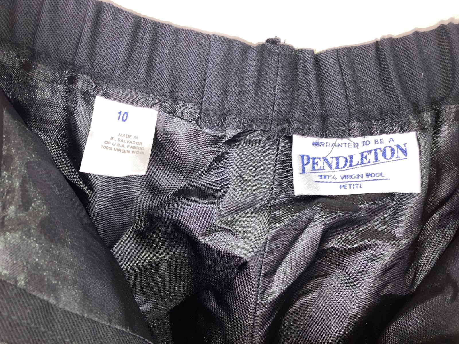 Pendleton 100% Virgin Wool Dress Pants Womens 10P Black Lined Pkts High-Rise