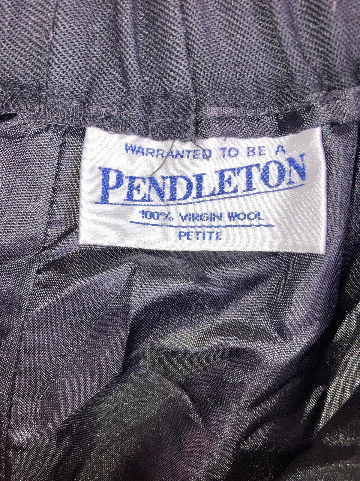 Pendleton 100% Virgin Wool Dress Pants Womens 10P Black Lined Pkts High-Rise
