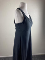 prAna Quinn Dress Black Built In Bra Racerback Ruched Stretch Athleisure Sz L