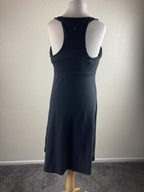 prAna Quinn Dress Black Built In Bra Racerback Ruched Stretch Athleisure Sz L
