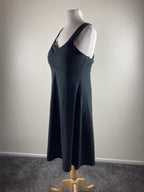 prAna Quinn Dress Black Built In Bra Racerback Ruched Stretch Athleisure Sz L