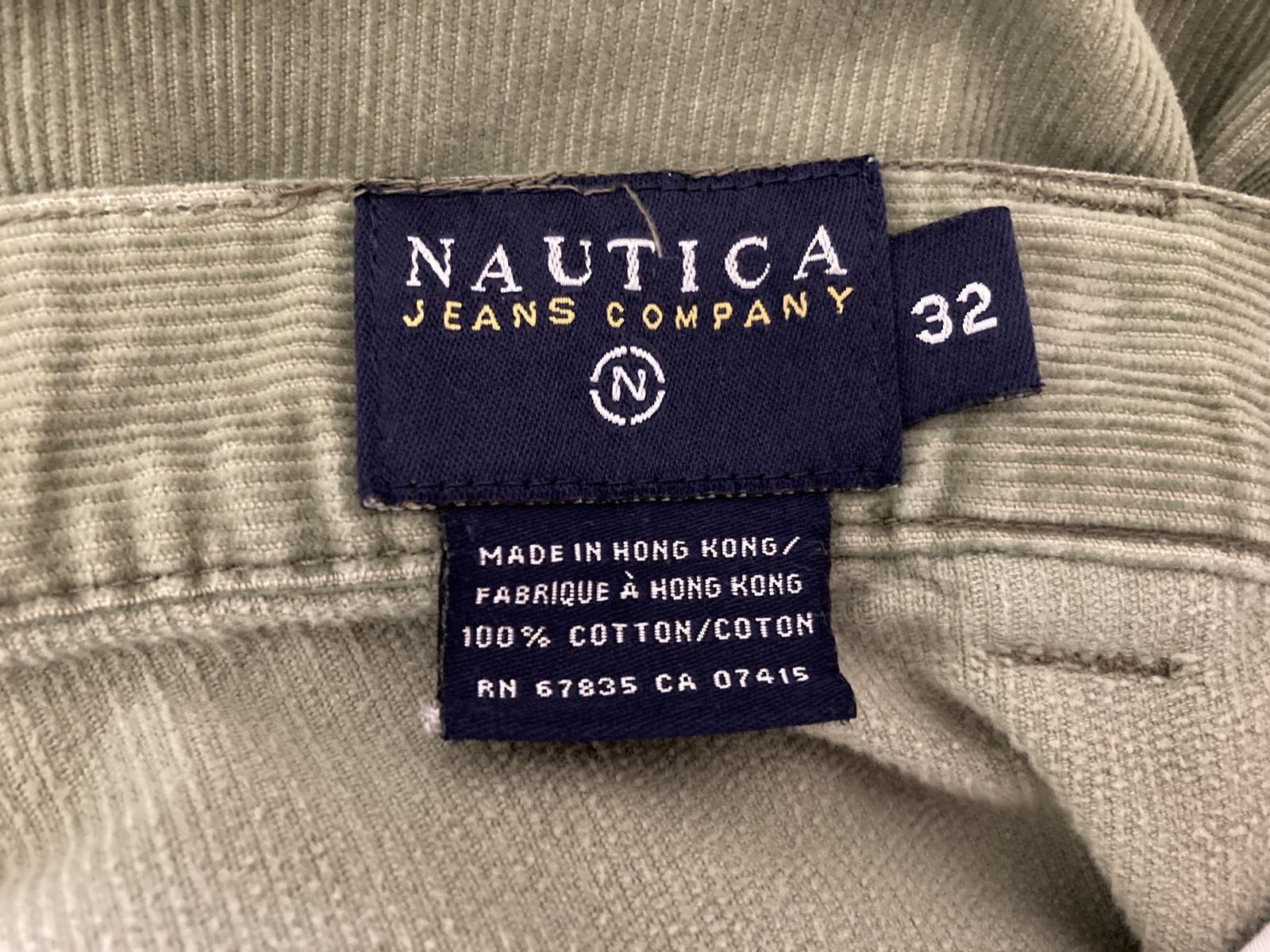 Nautica Jeans Co Corduroy Cargo Pants Men’s Sz 32 Sage Green YKK Hong Kong