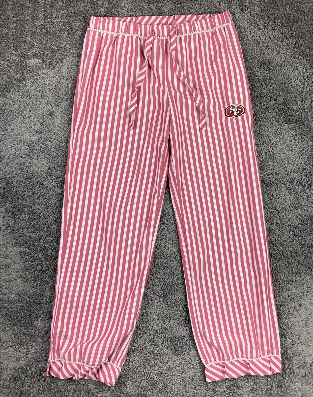 San Francisco 49ers Women's Pajama Pants Striped Drawstring Red White Size M