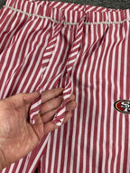 San Francisco 49ers Women's Pajama Pants Striped Drawstring Red White Size M