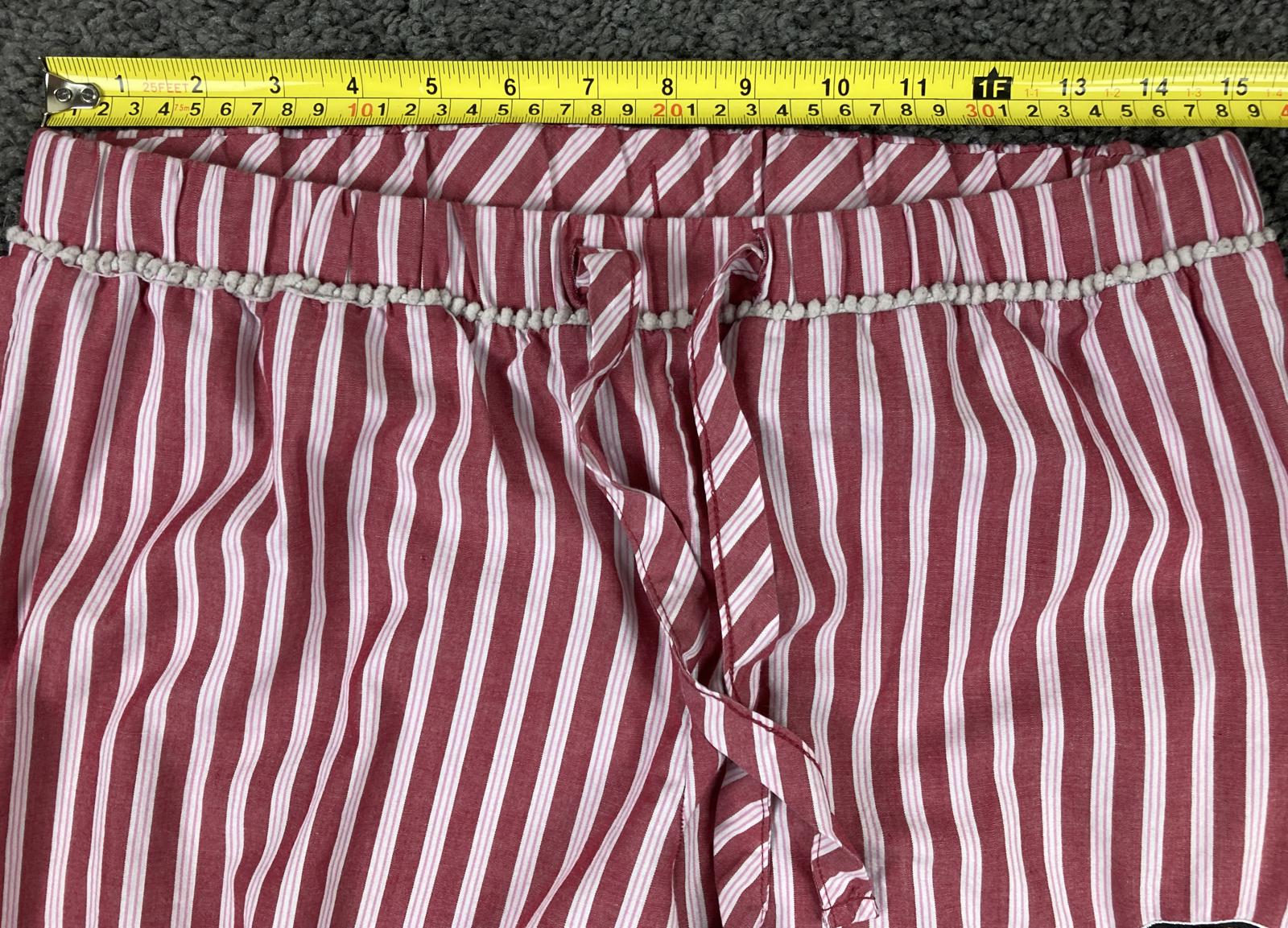 San Francisco 49ers Women's Pajama Pants Striped Drawstring Red White Size M
