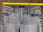 Talbots Flawless Five Pocket Boyfriend Jeans Women Size 8 Blue Stretch Denim