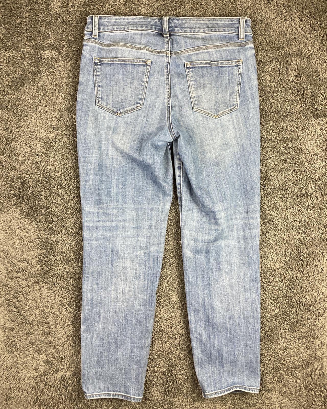 Talbots Flawless Five Pocket Boyfriend Jeans Women Size 8 Blue Stretch Denim