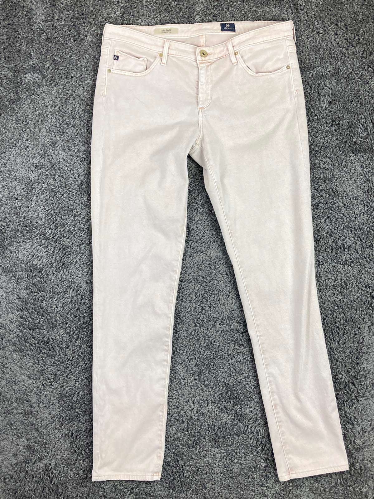 AG Adriano Goldschmied The Stilt Womens 30R Blush Pink Slim Cigarette Jeans