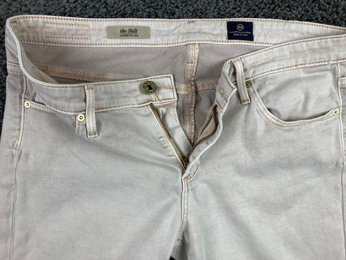 AG Adriano Goldschmied The Stilt Womens 30R Blush Pink Slim Cigarette Jeans