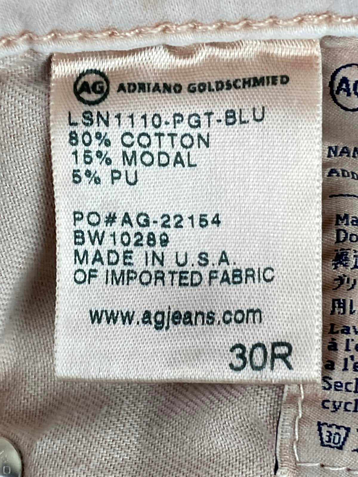 AG Adriano Goldschmied The Stilt Womens 30R Blush Pink Slim Cigarette Jeans